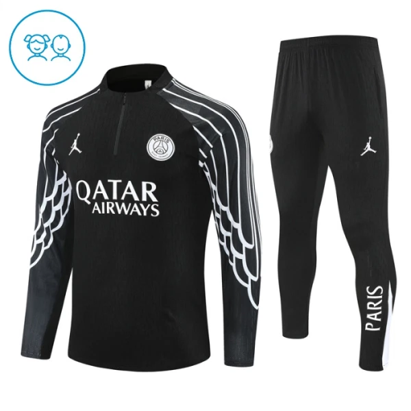 Conjunto de Sudadera 1/4 Zip PSG 2025/2026 Niño Negro