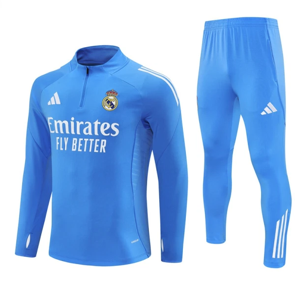 Conjunto de Sudadera 1/4 Zip Real Madrid 2025/2026 Azul