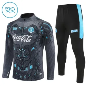 Conjunto de Sudadera 1/4 Zip SSC Napoli 2025/2026 Niño Negro