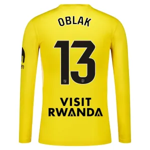 Camiseta Atlético Madrid Jan Oblak 13 Portero 2025/2026 Amarillo Manga Larga