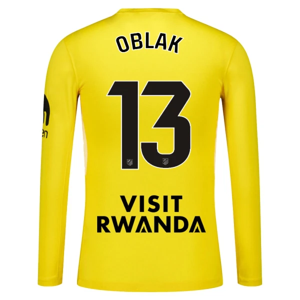 Camiseta Atlético Madrid Jan Oblak 13 Portero 2025/2026 Amarillo Manga Larga