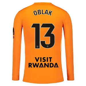 Camiseta Atlético Madrid Jan Oblak 13 Portero 2025/2026 Naranja Manga Larga