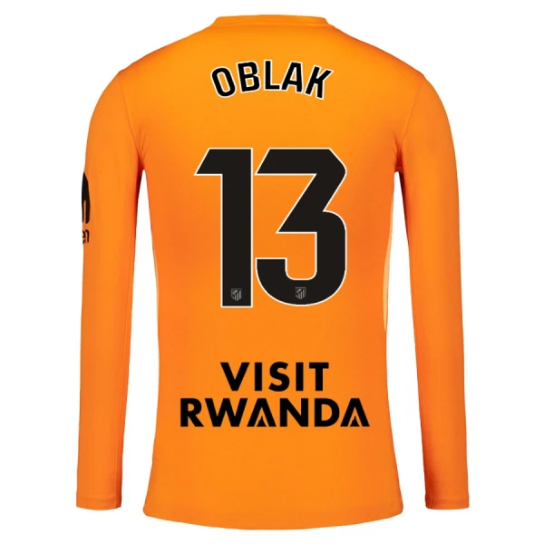 Camiseta Atlético Madrid Jan Oblak 13 Portero 2025/2026 Naranja Manga Larga