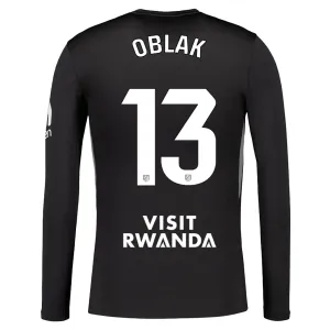 Camiseta Atlético Madrid Jan Oblak 13 Portero 2025/2026 Negro Manga Larga