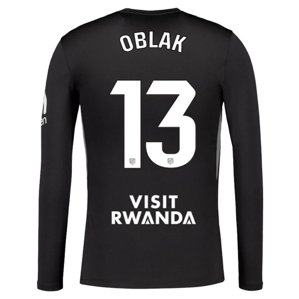 Camiseta Atlético Madrid Jan Oblak 13 Portero 2025/2026 Negro Manga Larga