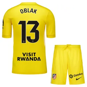 Conjunto Atlético Madrid Jan Oblak 13 Portero 2025/2026 Niño Amarillo