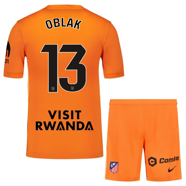 Conjunto Atlético Madrid Jan Oblak 13 Portero 2025/2026 Niño Naranja