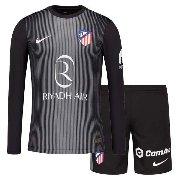 Conjunto Atlético Madrid Portero 2025/2026 Niño Negro Manga Larga