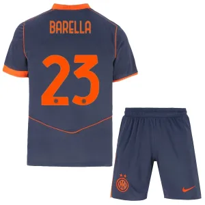 Conjunto Inter de Milán Nicolò Barella 23 Tercera Equipación 2025/2026 Niño