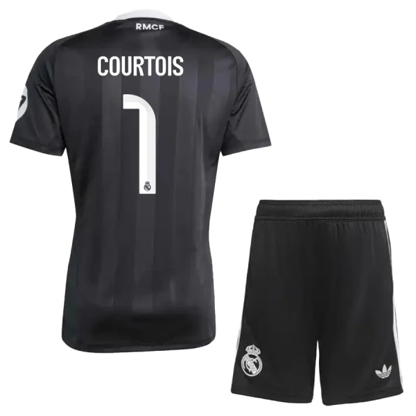 Conjunto Real Madrid Thibaut Courtois 1 Portero 2025/2026 Niño Negro