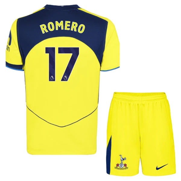 Conjunto Tottenham Hotspur Cristian Romero 17 Tercera Equipación 2025/2026 Niño