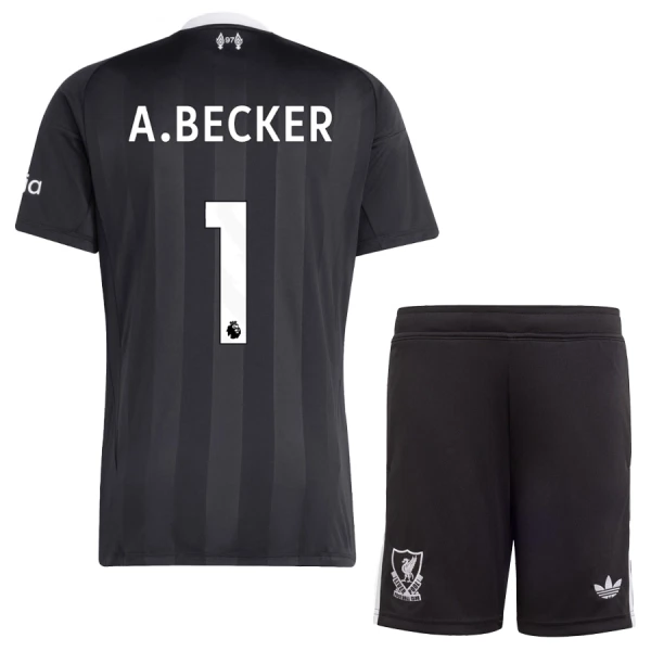 Conjunto Liverpool Alisson Becker 1 Portero 2025/2026 Niño Negro Conjunto Liverpool Alisson Becker 1 Portero 2025/2026 Niño Negro