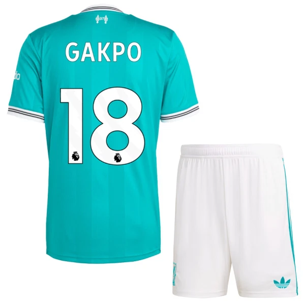 Conjunto Liverpool Cody Gakpo 18 Tercera Equipación 2025/2026 Niño