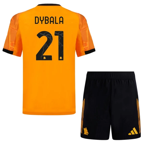 Conjunto AS Roma Paulo Dybala 21 Visitante 2025/2026 Niño