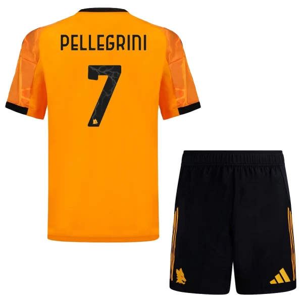 Conjunto AS Roma Pellegrini 7 Visitante 2025/2026 Niño