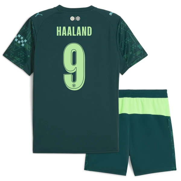 Conjunto Manchester City Erling Haaland 9 Cuarta Equipación 2025/2026 EA Sport Niño
