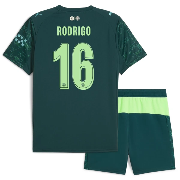 Conjunto Manchester City Rodrigo 16 Cuarta Equipación 2025/2026 EA Sport Niño