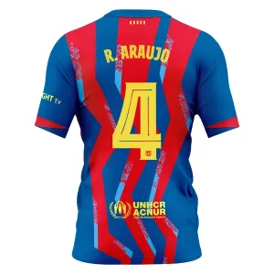 Conjunto FC Barcelona R. Araújo 4 Cuarta Equipación 2025/2026 Niño