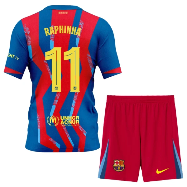 Conjunto FC Barcelona Raphinha 11 Cuarta Equipación 2025/2026 Niño