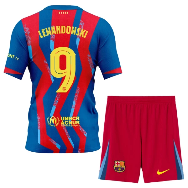 Conjunto FC Barcelona Robert Lewandowski 9 Cuarta Equipación 2025/2026 Niño