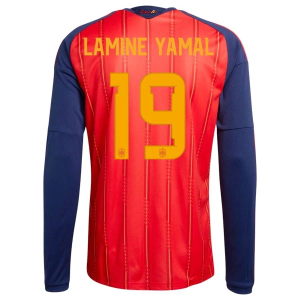 Camiseta España Lamine Yamal 19 Local Mundial 2026 Manga Larga