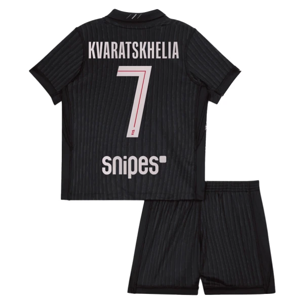 Conjunto PSG Khvicha Kvaratskhelia 7 Cuarta Equipación 2025/2026 Jordan Niño