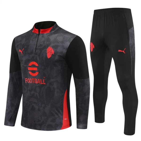 Conjunto de Sudadera 1/4 Zip AC Milan 2025/2026 Negro