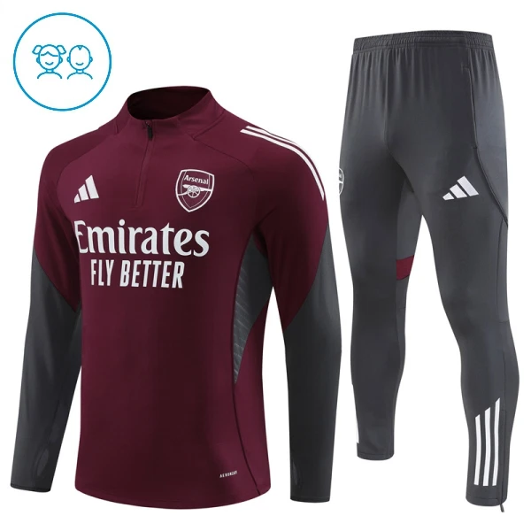 Conjunto de Sudadera 1/4 Zip Arsenal 2025/2026 Niño Rojo