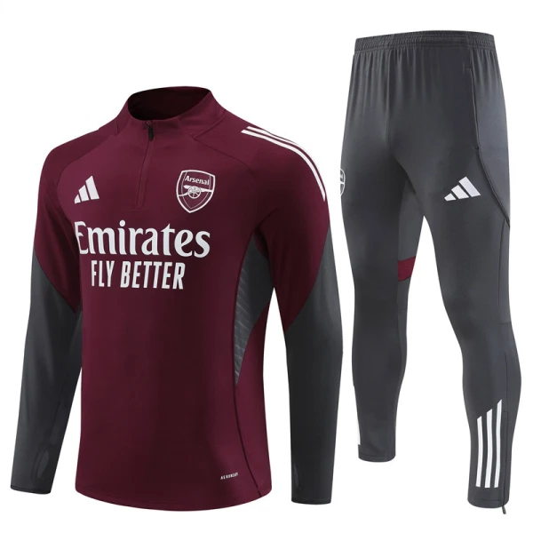 Conjunto de Sudadera 1/4 Zip Arsenal 2025/2026 Rojo