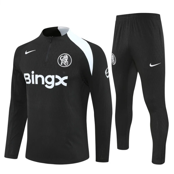 Conjunto de Sudadera 1/4 Zip Chelsea 2025/2026 Negro