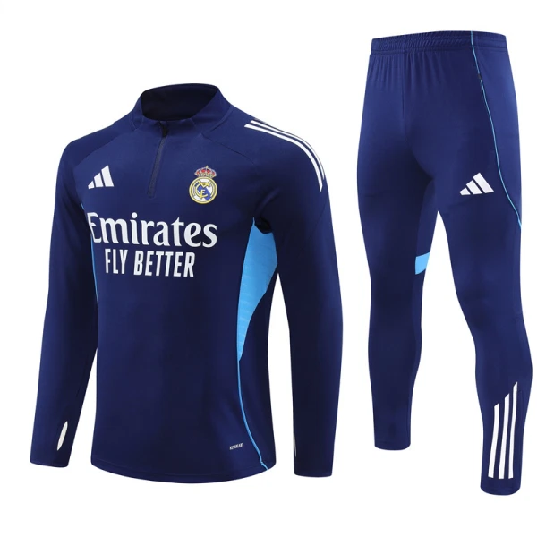 Conjunto de Sudadera 1/4 Zip Real Madrid 2025/2026 Azul marino