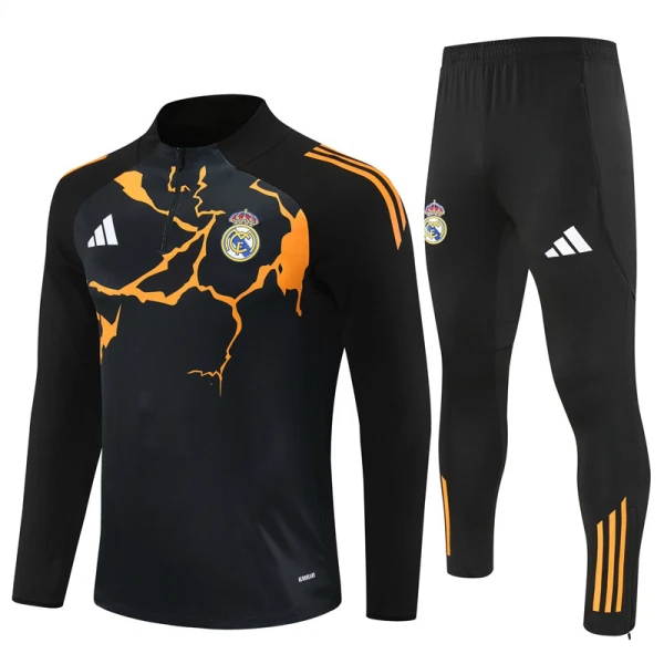 Conjunto de Sudadera 1/4 Zip Real Madrid 2025/2026 Negro