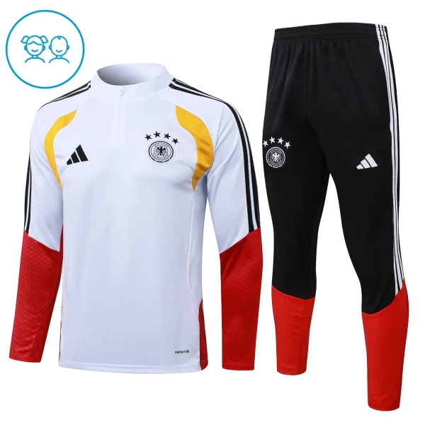 Conjunto de Sudadera 1/4 Zip Alemania 2026/2027 Niño Blanco
