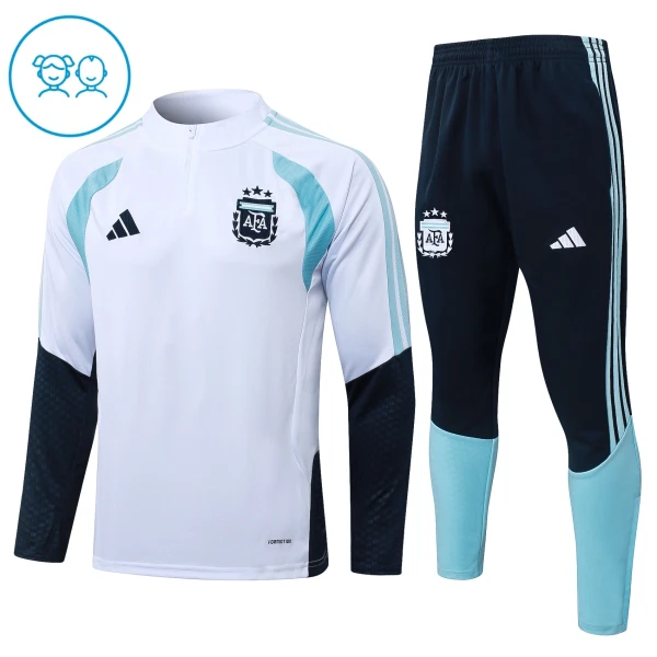 Conjunto de Sudadera 1/4 Zip Argentina 2026/2027 Niño Blanco
