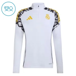 Conjunto de Sudadera 1/4 Zip Real Madrid 2026/2027 Niño Blanco