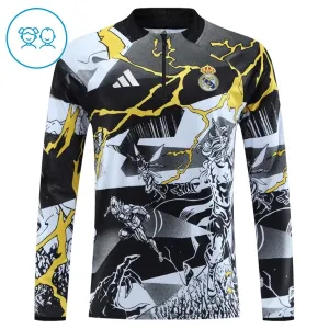 Conjunto de Sudadera 1/4 Zip Real Madrid Marvel 2026/2027 Niño Negro