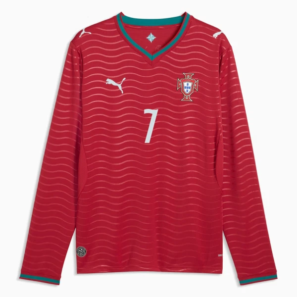 Camiseta Portugal Cristiano Ronaldo 7 Local Mundial 2026 Manga Larga