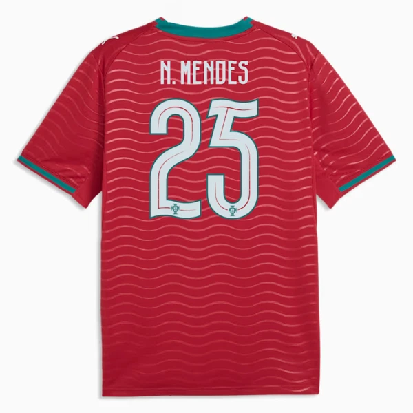 Camiseta Portugal Nuno Mendes 25 Local Mundial 2026