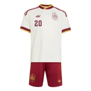 Conjunto España Pedri 20 Visitante Mundial 2026 Niño