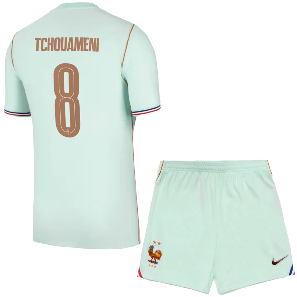 Conjunto Francia Aurélien Tchouaméni 8 Visitante Mundial 2026 Niño