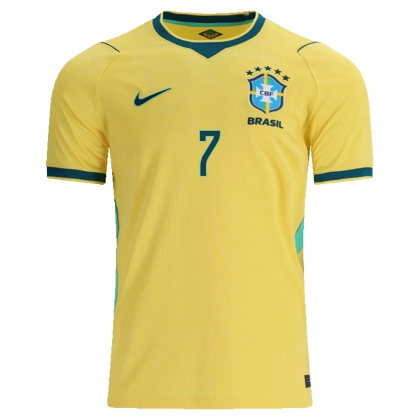 Camiseta Brasil Vinicius Junior 7 Local Mundial 2026