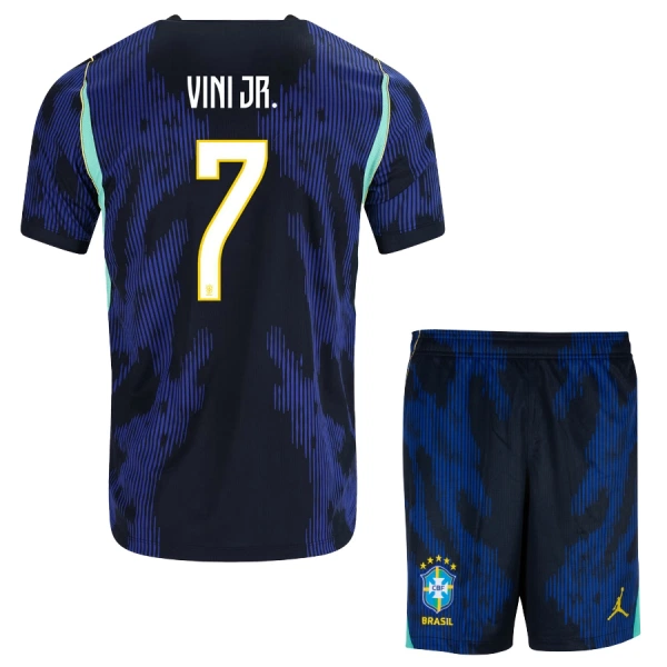 Conjunto Brasil Vinicius Junior 7 Visitante Mundial 2026 Niño
