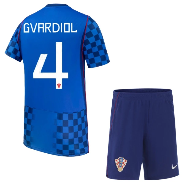 Conjunto Croacia Josko Gvardiol 4 Visitante Mundial 2026 Niño