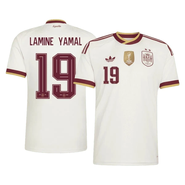 Camiseta España 2 Stars Lamine Yamal 19 Visitante Mundial 2026 Camiseta España 2 Stars Lamine Yamal 19 Visitante Mundial 2026