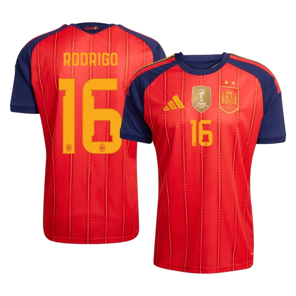 Camiseta España 2 Stars Rodrigo 16 Local Mundial 2026 Camiseta España 2 Stars Rodrigo 16 Local Mundial 2026