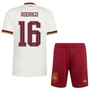 Conjunto España 2 Stars Rodrigo 16 Visitante Mundial 2026 Niño