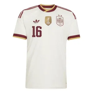 Conjunto España 2 Stars Rodrigo 16 Visitante Mundial 2026 Niño