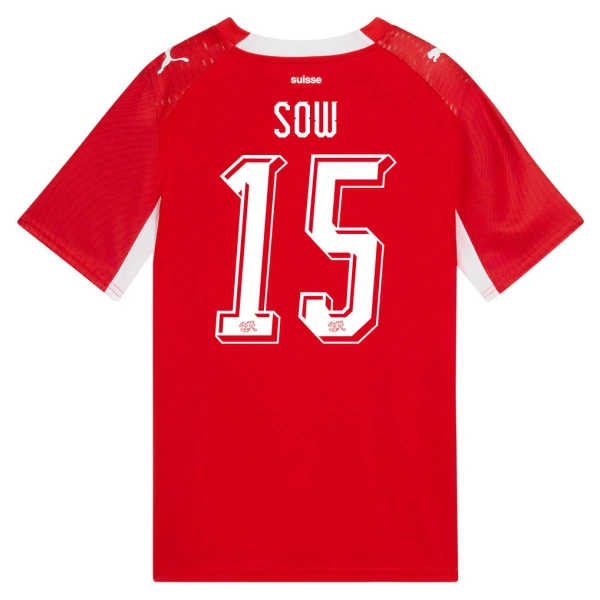 Camiseta Suiza Djibril Sow 15 Local Mundial 2026 Camiseta Suiza Djibril Sow 15 Local Mundial 2026