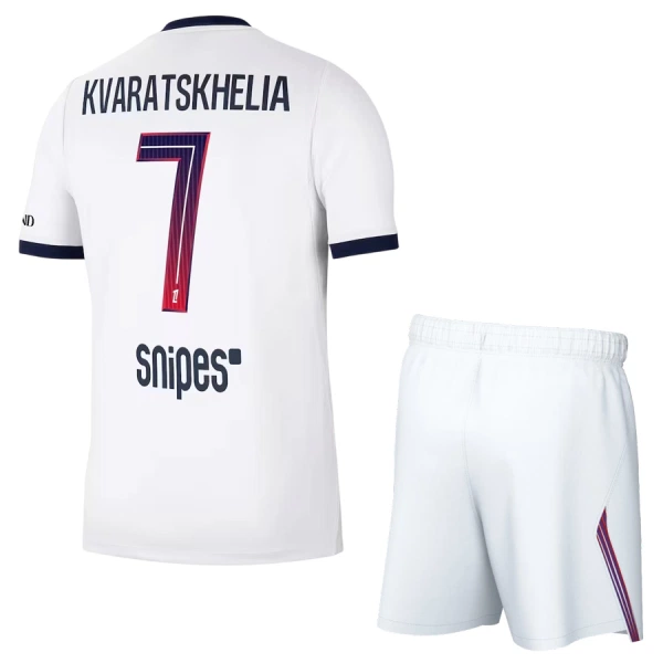 Conjunto PSG Khvicha Kvaratskhelia 7 Visitante 2026/2027 Niño