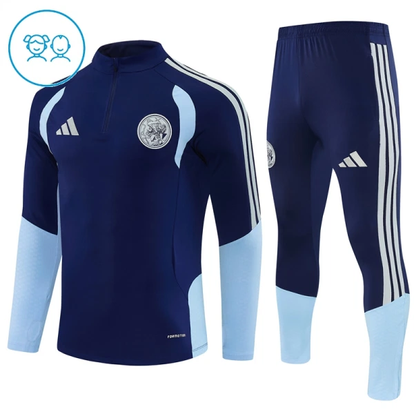 Conjunto de Sudadera 1/4 Zip Ajax 2026/2027 Niño Azul Conjunto de Sudadera 1/4 Zip Ajax 2026/2027 Niño Azul